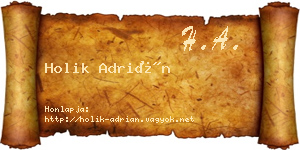 Holik Adrián névjegykártya